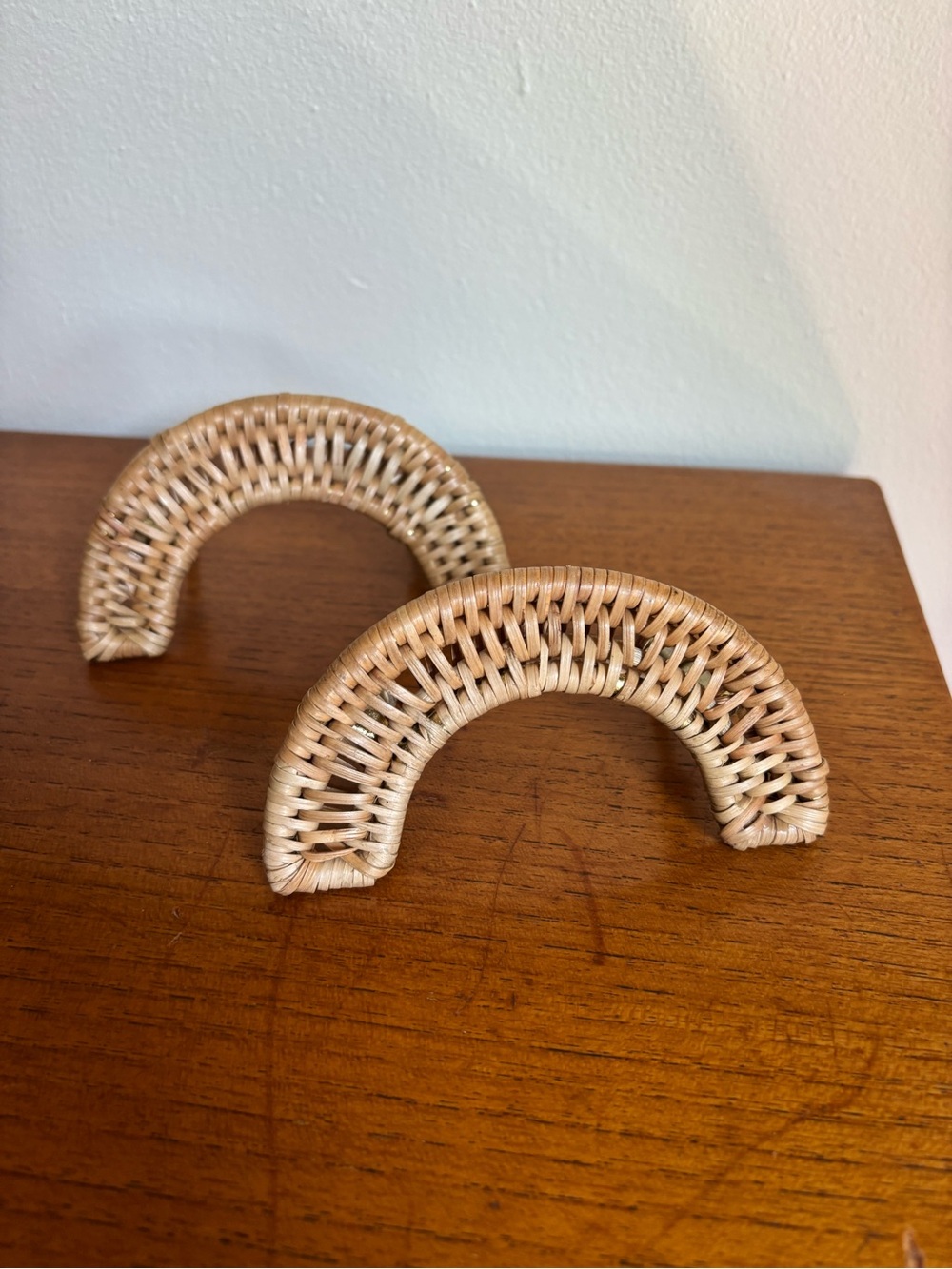 Anthropologie Mia rattan woven cabinet pulls